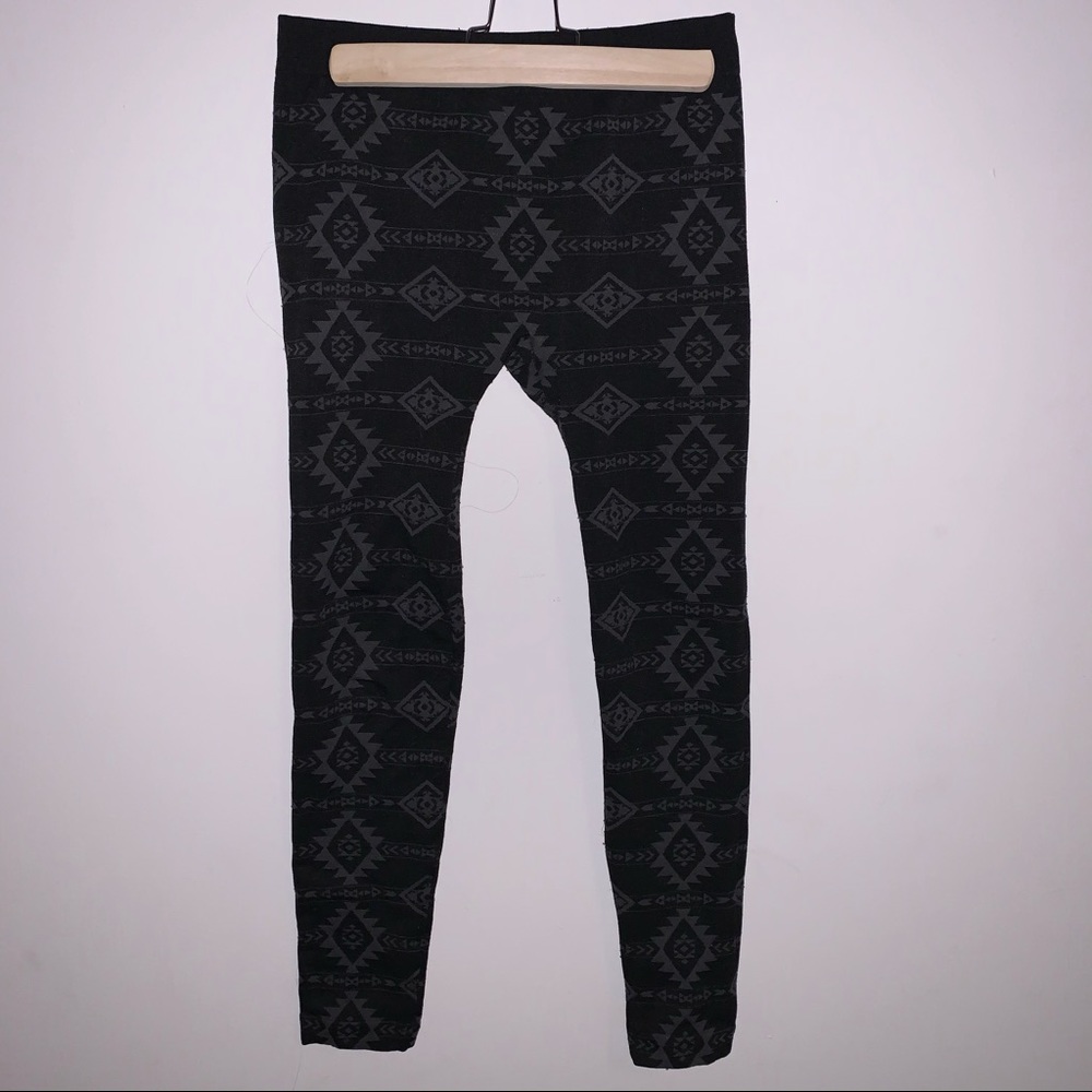 Black & Grey Tribal Thick Winter Leggings